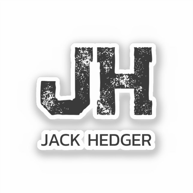 MINIMALIST BLACK TWO LETTER MONOGRAM NAME CLEAR (Front)