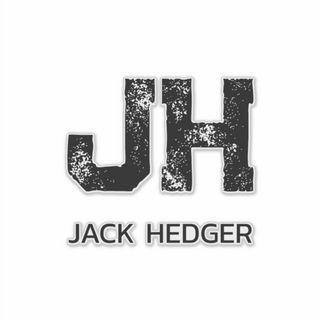 MINIMALIST BLACK TWO LETTER MONOGRAM NAME CLEAR (Front)