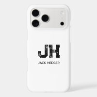 MINIMALIST BLACK TWO LETTER MONOGRAM NAME WHITE
