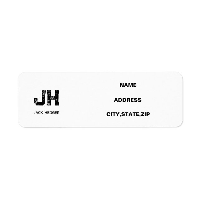 MINIMALIST BLACK TWO LETTER MONOGRAM NAME WHITE (Front)