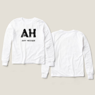 MINIMALIST BLACK TWO LETTER MONOGRAM NAME WHITE