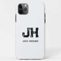 MINIMALIST BLACK TWO LETTER MONOGRAM NAME WHITE