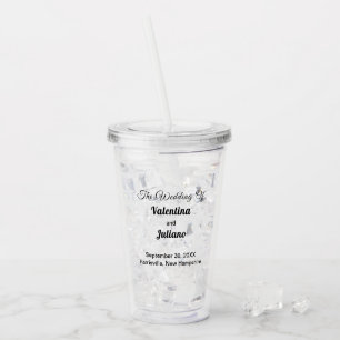 Minimalist Black Typography Acrylic Wedding Tumbler