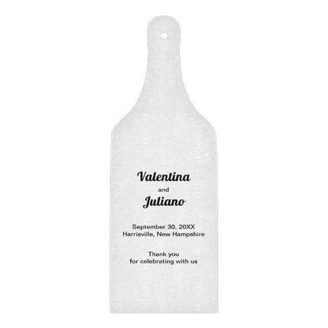 Minimalist Black Typography Decorative Wedding Cutting Board (Front)
