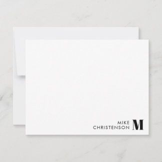 Minimalist Black Typography Monogram Name  Card