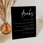 Minimalist Black Wedding Drinks Bar Menu Pedestal Sign<br><div class="desc">Minimalist Black Wedding Drinks Bar Menu,  Minimalist Modern Wedding Bar Menu Sign,  Drunk In Love,  Alcohol Wedding Drink Menu</div>