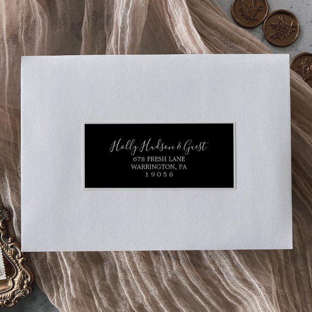Minimalist Black Wedding Guest Address Labels (Creator Uploaded)