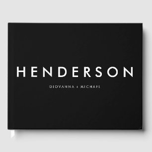 Minimalist Black Wedding Guest Book