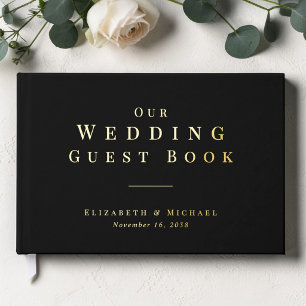 Minimalist Black Wedding Guest Book