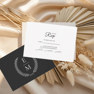 Minimalist Black Wedding RSVP Cards