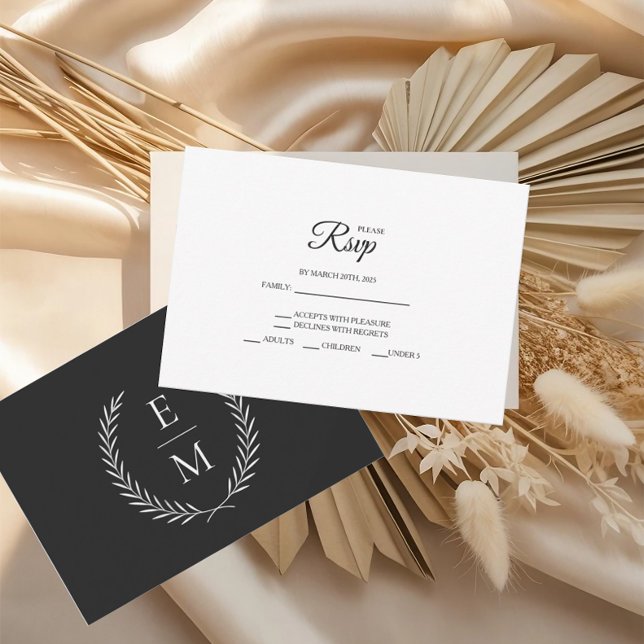 Minimalist Black Wedding RSVP Cards (Creator Uploaded)