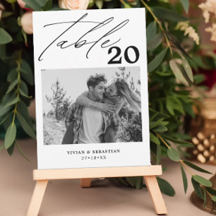 Minimalist Black Wedding Table Number Pictures