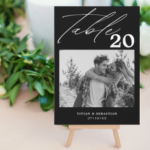 Minimalist Black  Wedding Table Number Pictures