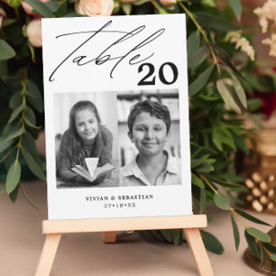 Minimalist Black Wedding Table Number Two Pictures