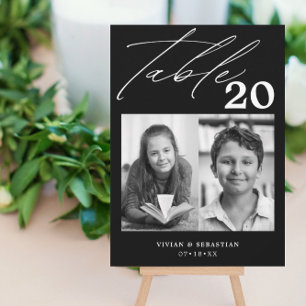 Minimalist Black Wedding Table Number Two Pictures