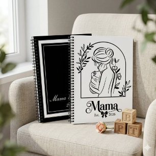 Minimalist Black & White 1st Mother's Day Est. Planner
