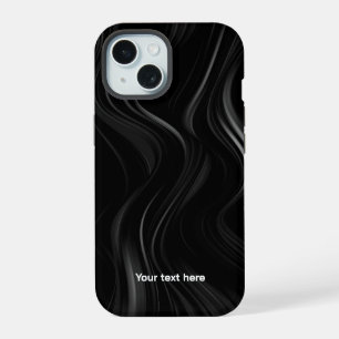 Minimalist Black & White Abstract Add Your Text iPhone 15 Case