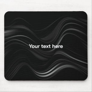 Minimalist Black & White Abstract   Add Your Text Mouse Pad