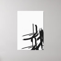 Minimalist Black white abstract vertical wall art