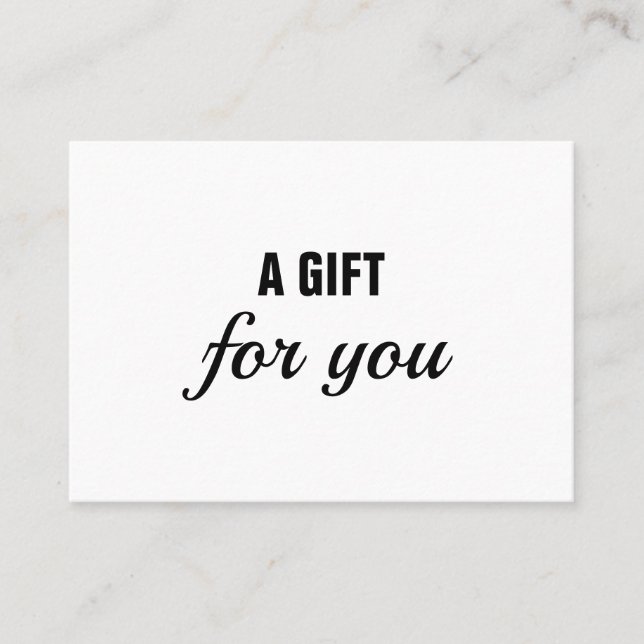 Minimalist Black & White Beauty Gift Certificate (Front)