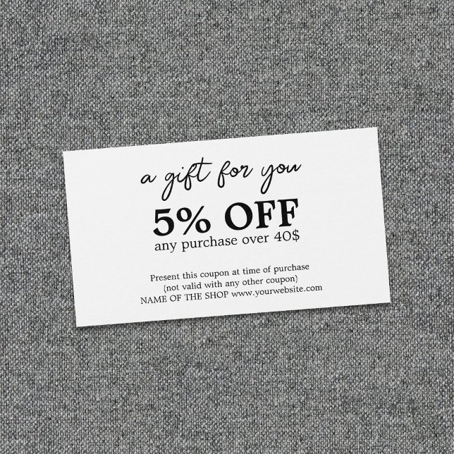 Minimalist Black White Bold Coupon  (Creator Uploaded)