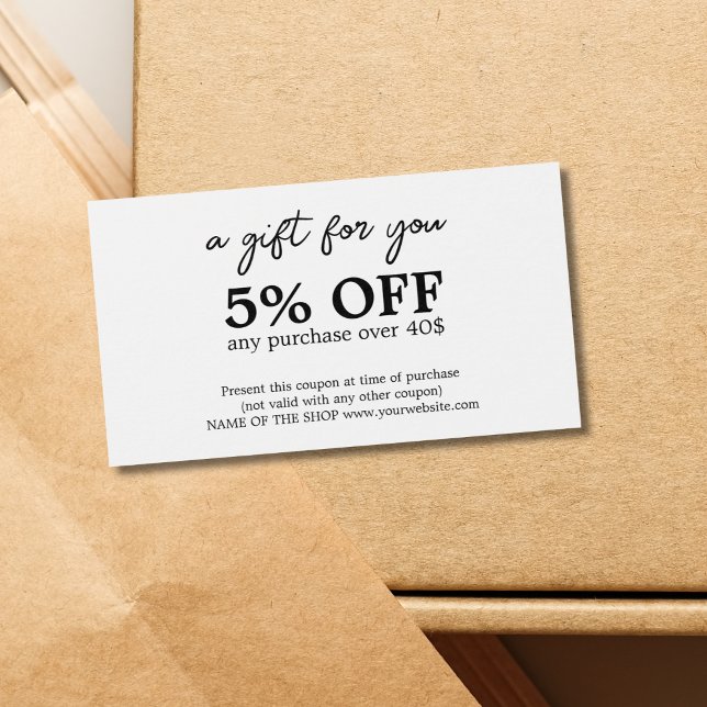 Minimalist Black White Bold Coupon  (Creator Uploaded)