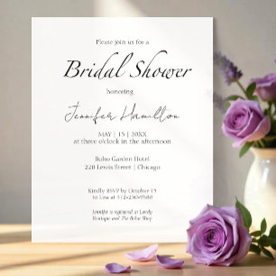 Minimalist Black & White Bridal Shower Invitation