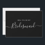 Minimalist Black White Bridesmaid Proposal Invitation<br><div class="desc">Minimalist Modern Black and White Calligraphy Bridesmaid Proposal. Bridal party proposal card and invitation. Features trendy and stylish script font.</div>