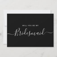 Minimalist Black White Bridesmaid Proposal