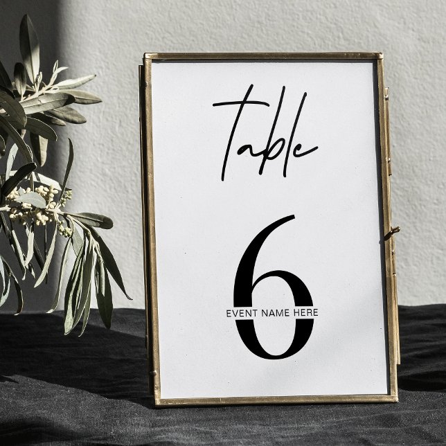 Minimalist Black White Business Event Table Number (Creator Uploaded)