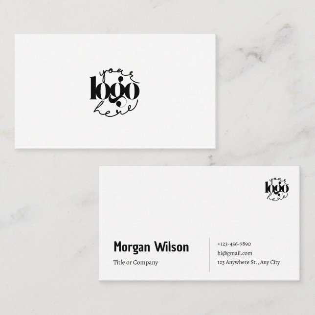 Minimalist black & white Business Logo Card (Front/Back)