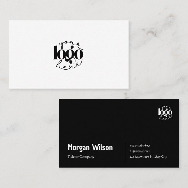 Minimalist black & white Business Logo Card (Front/Back)