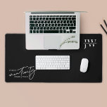 Minimalist Black & White Business Monogram Quote Desk Mat<br><div class="desc">Add a personalised touch to your work space with this trendy black and white desk mat with space for your initials or business logo as well as a motivational quote that reads 'Where Creativity Comes To Live'. This simple computer desk mat is perfect to use in your home office or...</div>