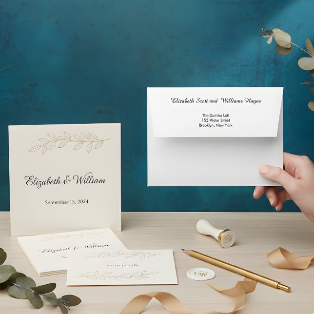 Minimalist Black White Calligraphy Script Wedding  Envelope (Creator Uploaded)