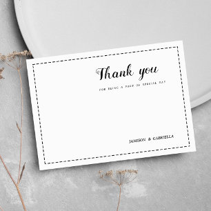 Minimalist black white calligraphy Thank You Invitation