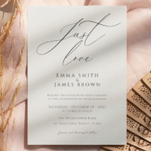 Minimalist Black & White Calligraphy Wedding Invitation