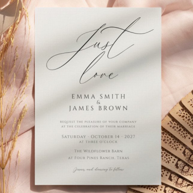Minimalist Black & White Calligraphy Wedding Invitation (Creator Uploaded)