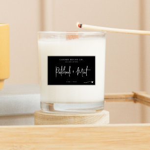 Minimalist Black & White Candle Label Sticker