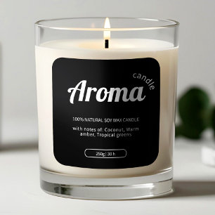 Minimalist Black & White Candle Labels Stickers