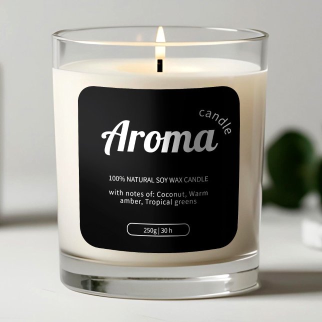 Minimalist Black & White Candle Labels  Stickers (Minimalist Black & White Candle Labels Stickers, Candle Label Design)