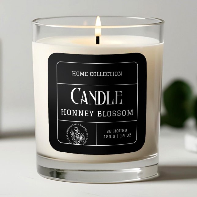 Minimalist Black & White Candle Labels Stickers (Minimalist Black & White Candle Labels Stickers )