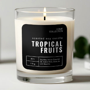 Minimalist Black & White Candle Labels Stickers