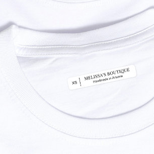 Minimalist Black White Clothing Size Iron-On Label