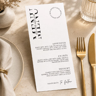 Minimalist Black & White Company Event Menu