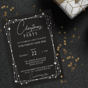 Minimalist Black White Corporate Holiday Party Invitation