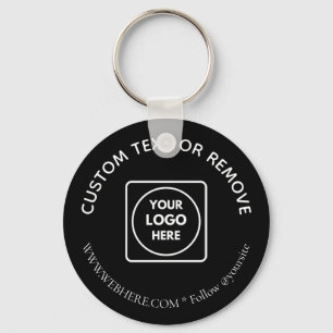 Minimalist Black White Corporate Logo Keychains