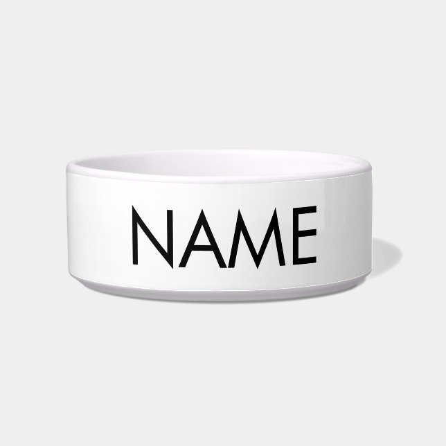 Minimalist black white custom name text monogram bowl (Right)
