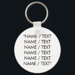 Minimalist black white custom name text monogram key ring<br><div class="desc">Minimalist black and white custom name text monogram quote phrase keychain.
Customise,  personalise with name,  quote,  phrase,  or text</div>