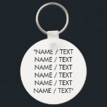 Minimalist black white custom name text monogram key ring<br><div class="desc">Minimalist black and white custom name text monogram quote phrase keychain.
Customise,  personalise with name,  quote,  phrase,  or text</div>