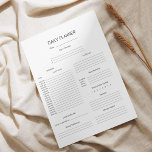Minimalist Black White Daily Planner Notepad<br><div class="desc">Stay organised in style with this minimalist black and white daily planner notepad. Track your tasks,  water intake,  meals,  exercise,  and finances effortlessly.</div>